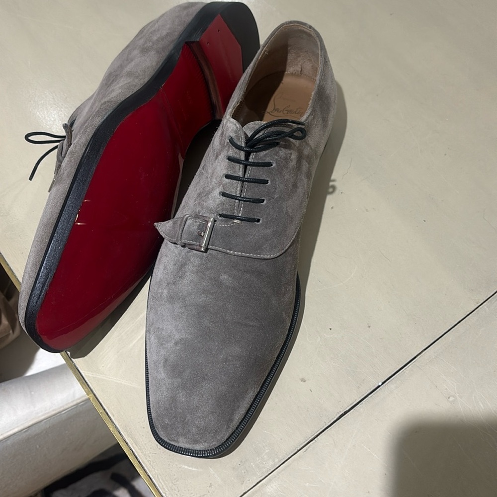 Men's Suede Lace-Up Dress Shoes in Gray - Designer Style